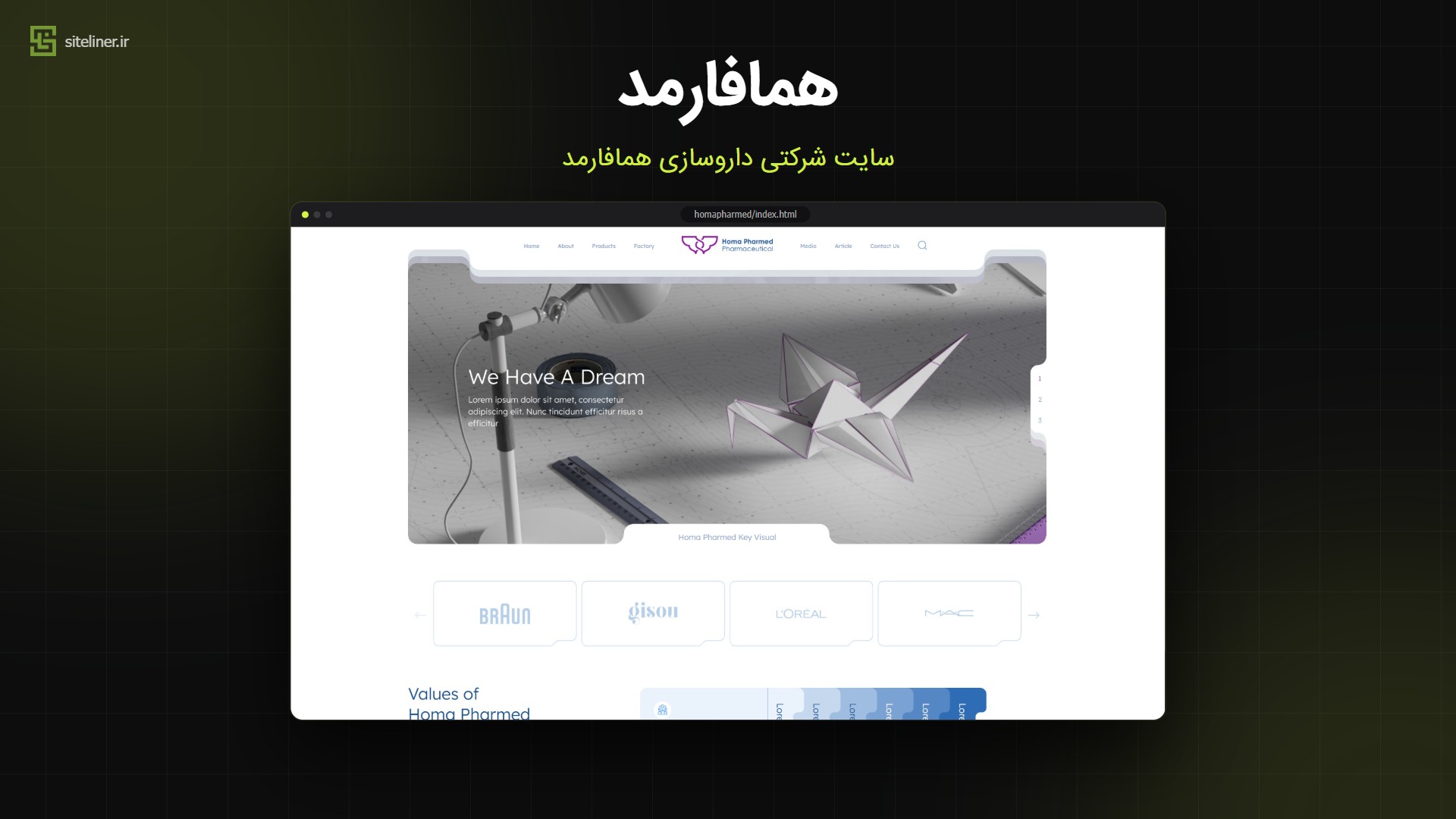 طراحی وب‌سایت دو زبانه شرکت داروسازی همافارمد